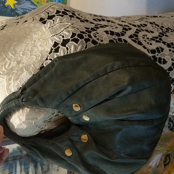 Badgley Mishka Forest Green Pleated leather bag - Picture 11 of 11